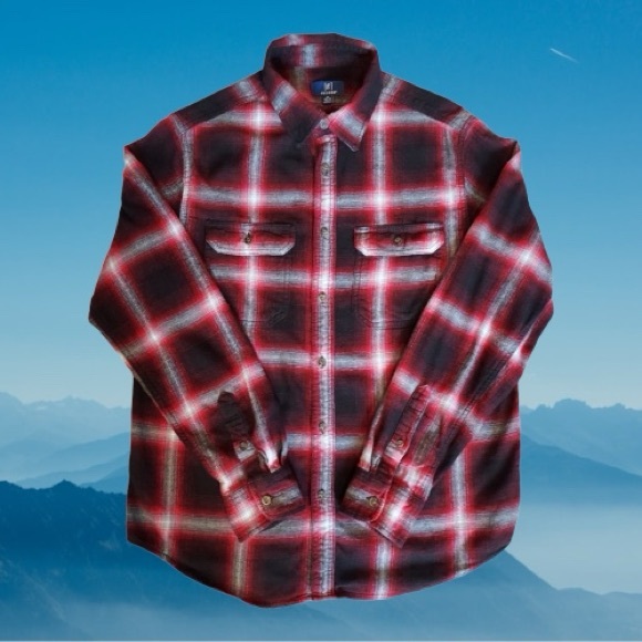 [g] George Men’s Multicolored Plaid Flannel Long Sleeve Shirt - Picture 1 of 9